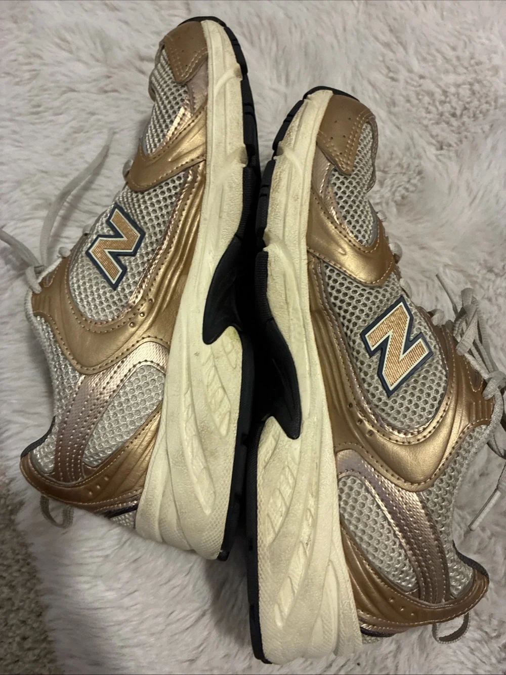 New Balance Women's Rose Gold and Gray Athletic Sneakers